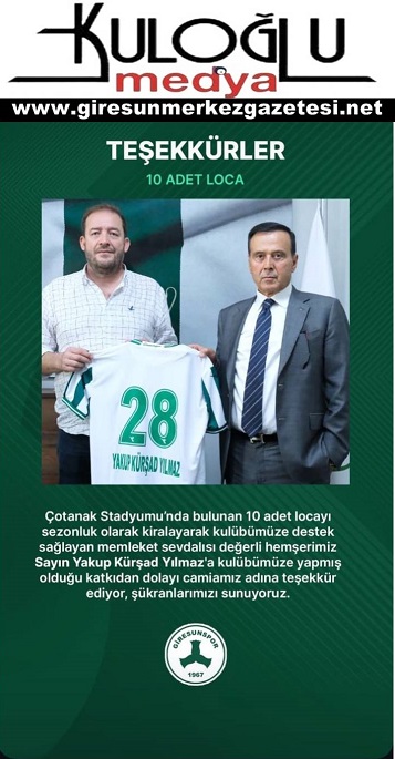 Giresunspor'dan Yakup Kürşad Yılmaz'a 