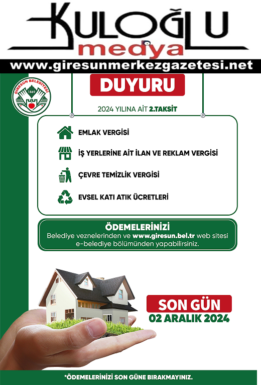 Giresun Belediyesi emlak vergisi 