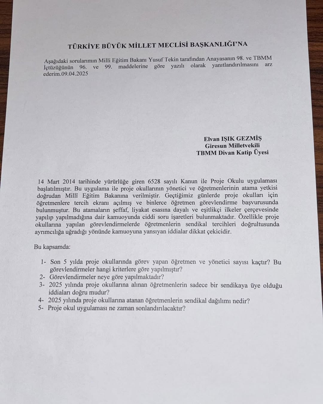 Elvan Işık Gezmiş’ten Uyarı
