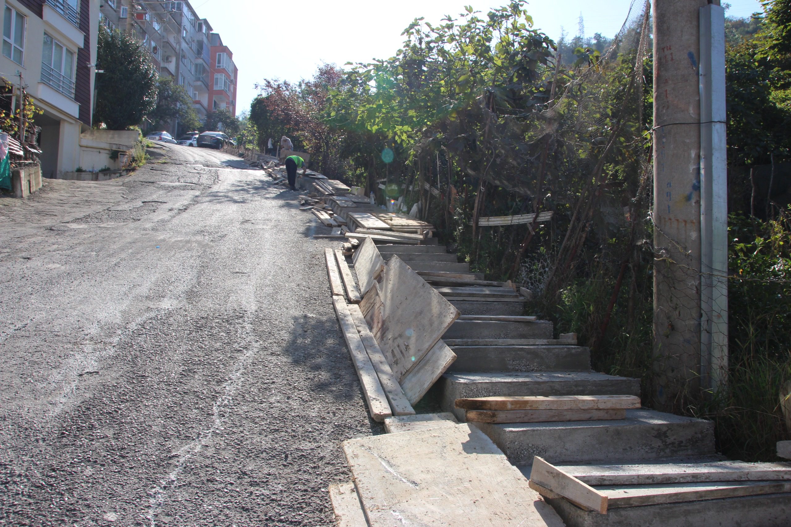 Giresun Belediyesi merdiven inşaatları