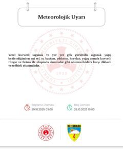 GİRESUN’DA YEREL KUVVETLİ SAĞANAK YAĞIŞ BEKLENİYOR