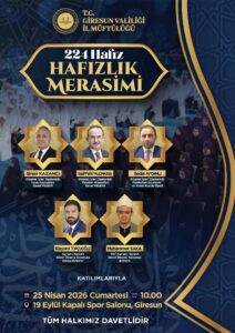 224 HAFIZ HAFIZLIK MERASİMİ GİRESUN’DA GERÇEKLEŞTİRİLECEK