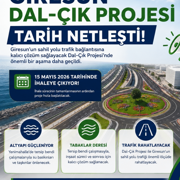 GİRESUN DAL-ÇIK PROJESİNDE TARİH NETLEŞTİ: İHALE 15 MAYIS’TA