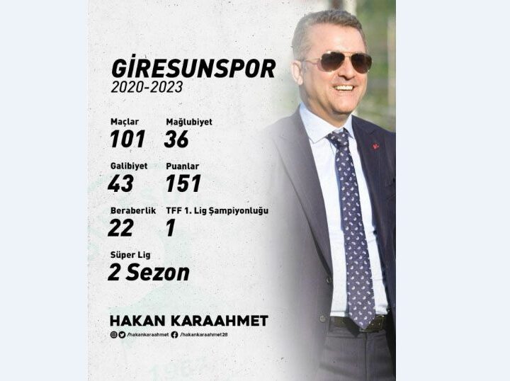 GİRESUN’A SÜPER LİG HEYECANI YAŞATAN KARAAHMET’TEN AÇIKLAMA